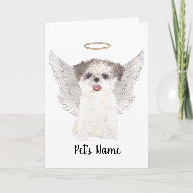 Carte Mémorial de la Sympathie Shih Tzu Brown et blanche (Devant)