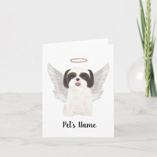 Carte Mémorial de la Sympathie Shih Tzu noir et blanc