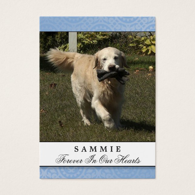 Carte Mémorial pour animaux de compagnie Bleu clai (Devant)