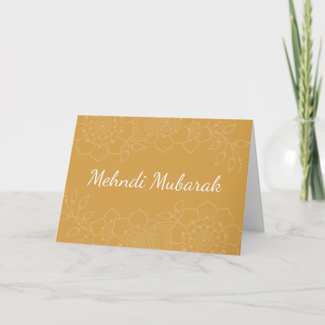 Carte Mendhi Moubarak Mariage islamique Dua Félicitation (Devant)