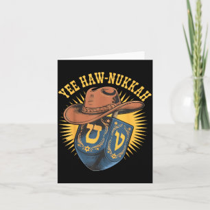 Carte Menorah de Hanukkah joyeuse Yee Haw-nukkah Cowboy 