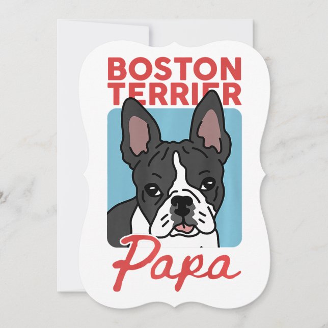 Carte Mens Boston Terrier Papa Chien Propriétaire Boston (Devant)