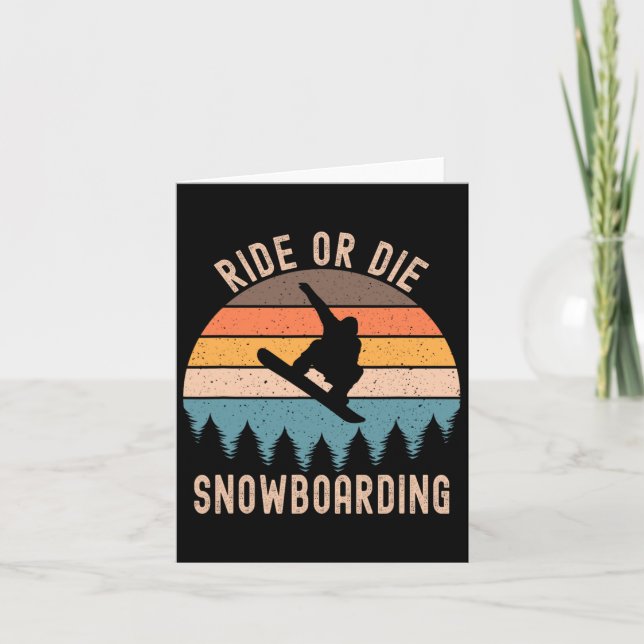 Carte Mens Ride Ou Die Snowboard Snowboard Snowboard Sno (Devant)