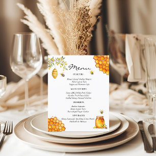 Carte Menu Baby shower de miel