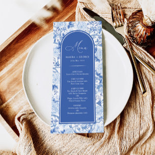 Carte Menu Blue White Chinoiserie Birds & Blooms