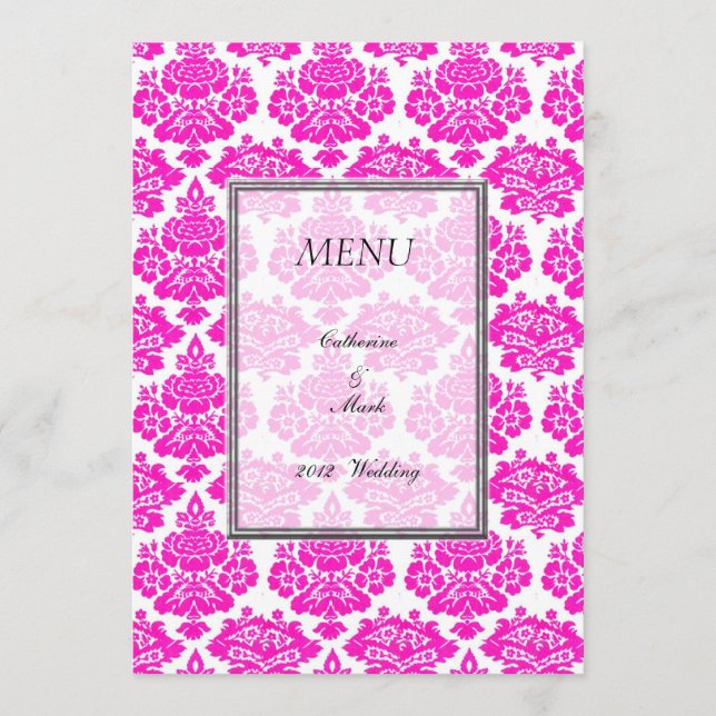 carte menu du dîner, damas (Devant)