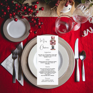 Carte menu du dîner de la fête de Noël