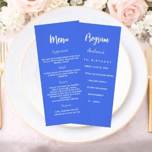 Carte menu du dîner du programme d'anniversaire Ro