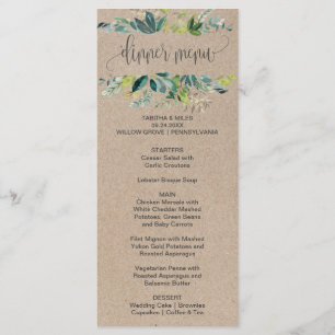 Carte menu du dîner Kraft Foliage