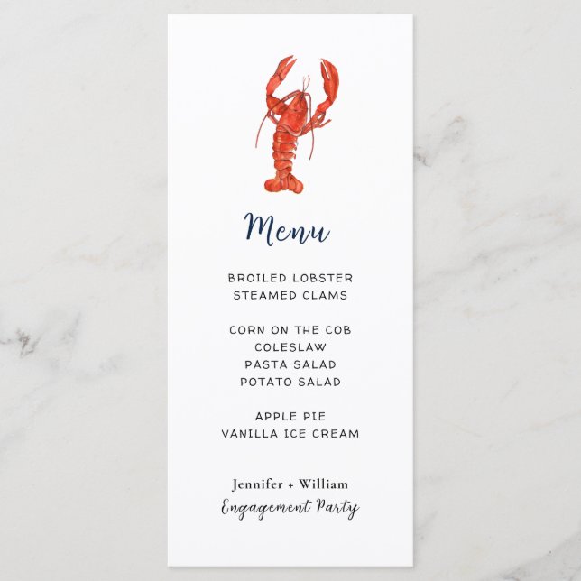 Carte menu du Lobster Seafood Party (Devant)