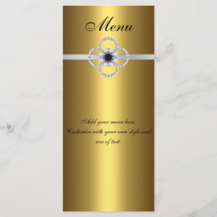 Carte Menu Gold Black Silver Diamond Jewel