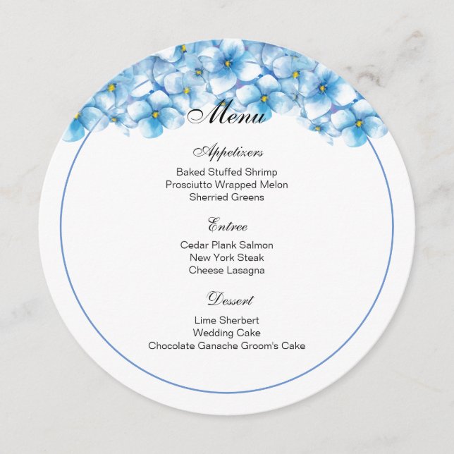 Carte menu Hydrangea (Devant)