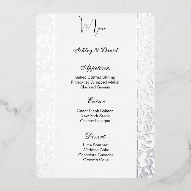 Carte menu Mariage (Recto)