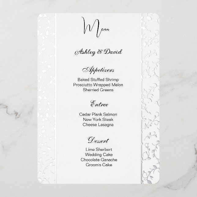 Carte menu Mariage (Recto)