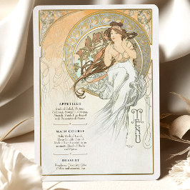 Carte menu Mariage Art Nouveau Ethereal