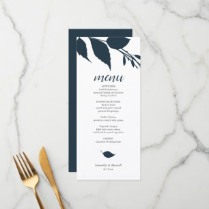 Carte menu Mariage botanique Midnight Blue