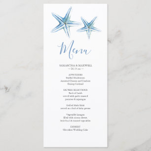 Carte Menu Mariage Plage customisée