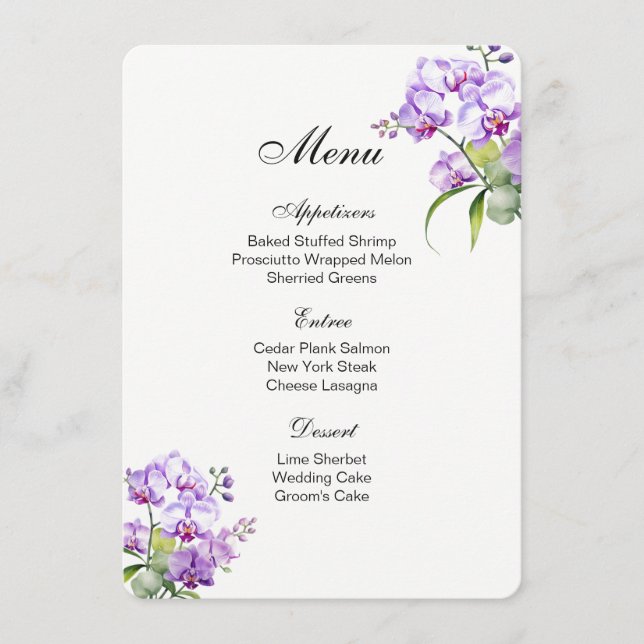 Carte menu-Orchidées (Devant)