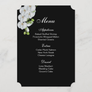Carte menu - Orchidées blanches
