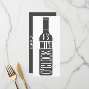 Carte Menu Vin texte personnalisé