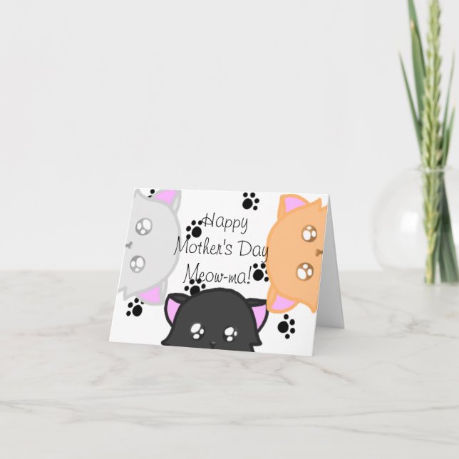 Carte Meow-ma Joyeuse Fête des mères (Devant)