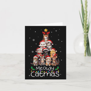 Carte Meowa Catmas Chat Noël Arbre de Noël Fêtes Fêtes H