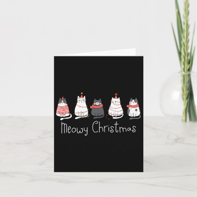Carte Meowa Catmas Chat Noël Cute Chats Lover Père Noël  (Devant)