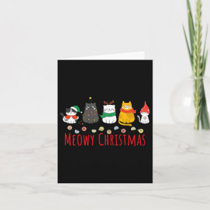 Carte Meowa Catmas Cute Kitten Chat Santa Hat Noël Vacan