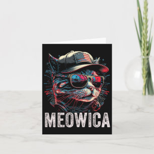 Carte Meowica 4 juillet chat américain Drapeau Amérique