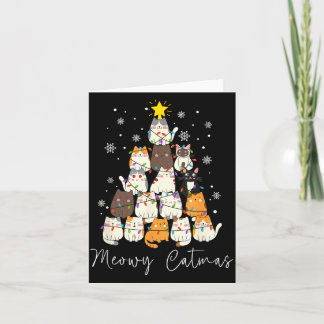Carte Meowy Catmas Lumière Santa Drôle Noël Amateur de C
