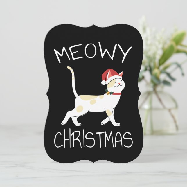 Carte Meowy Christmas - Funny Christmas 2022 (Debout devant)