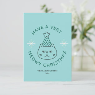 Carte Meowy Christmas, Funny Christmas Card