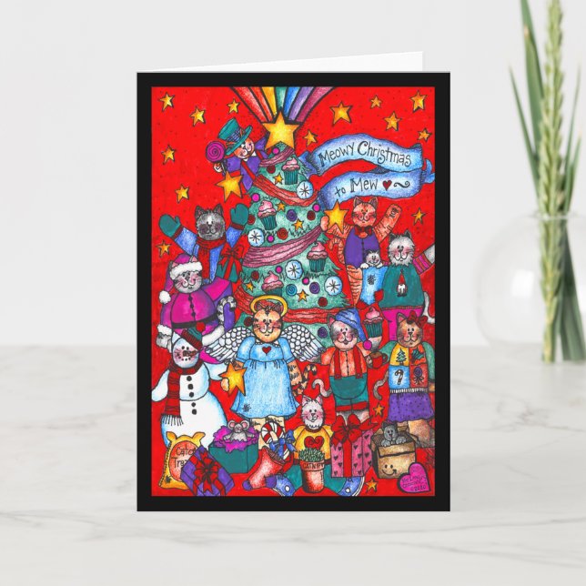 Carte Meowy Christmas to Mew (Devant)