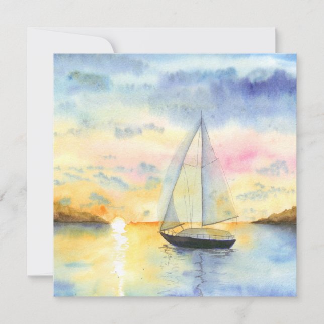 Carte Mer au coucher du soleil (Devant)