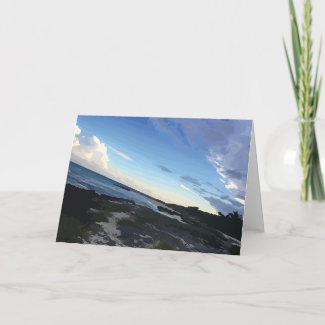 Carte mer des Caraïbes Mexique Plage Océan bleu Ciel (Devant)