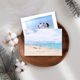 Carte Mer Et Salutations Plage Bateau De Pêche Bateau