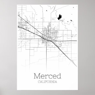 Carte Merced - California - City Map Poster