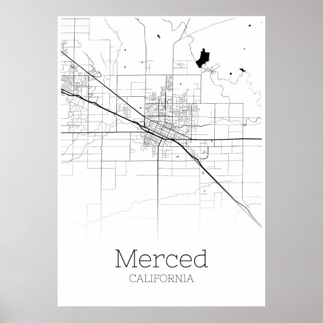 Carte Merced - California - City Map Poster (Devant)