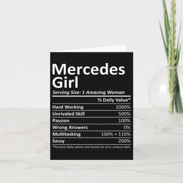 Carte Mercedes Girl Tx Texas Funny City Home Roots Usa G (Devant)
