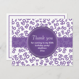 Carte Merci : 80e Motif de numéro violet/blanc