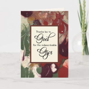 Carte Merci à Dieu pour son cadeau Noël