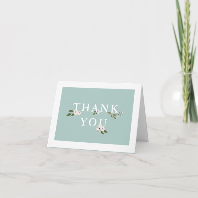 Carte Merci à la menthe et au Baby shower rose (Devant)