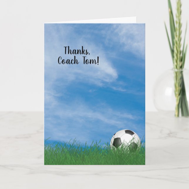 Carte merci à l'entraîneur de football (Devant)