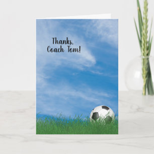 Carte merci à l'entraîneur de football