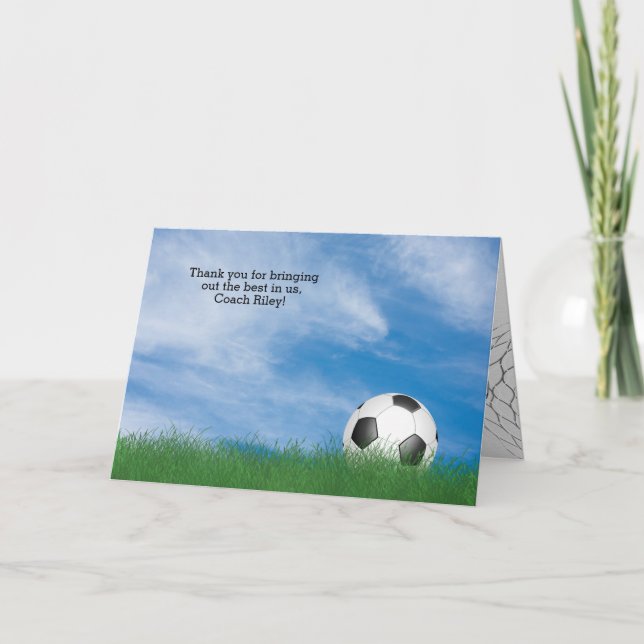 Carte merci à l'entraîneur de football (Devant)