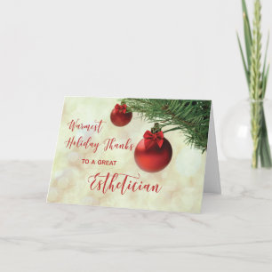 Carte Merci à l'ornement Esthétique d'Arbre de Noël