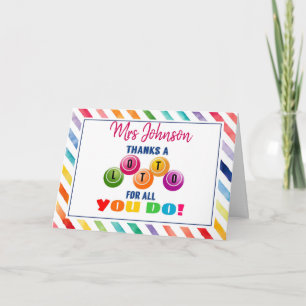 Carte merci à Lotto pour tout ce que vous faites