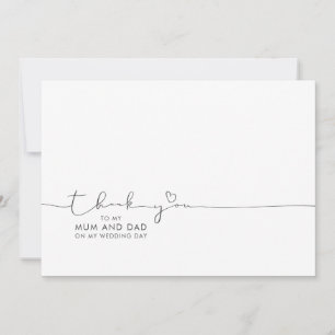 Carte Merci à maman et papa Message du jour de mariage