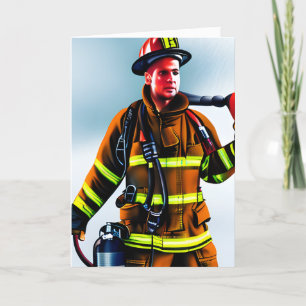 Carte Merci à un message personnalisé Firefighter