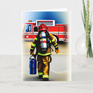 Carte Merci à un message personnalisé Firefighter
